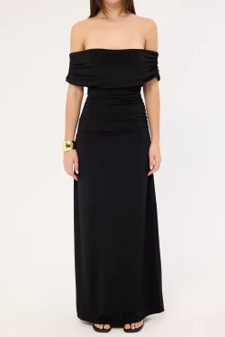 Rosetta Off Shoulder Maxi Dress Black