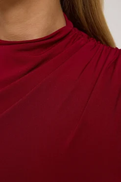Rosewood High Neck Maxi Dress Burgundy
