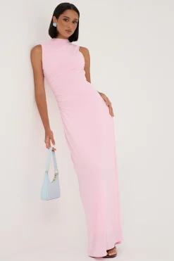 Rosewood High Neck Maxi Dress Pink