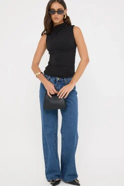 Rosewood High Neck Top Black