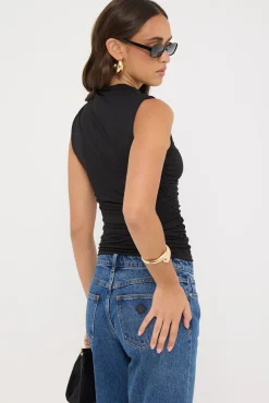 Rosewood High Neck Top Black