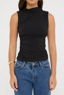 Rosewood High Neck Top Black