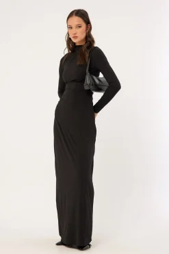 Rosie Long Sleeve Maxi Dress Black