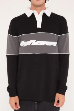 Rothman Panel Rugby Top Black/Grey