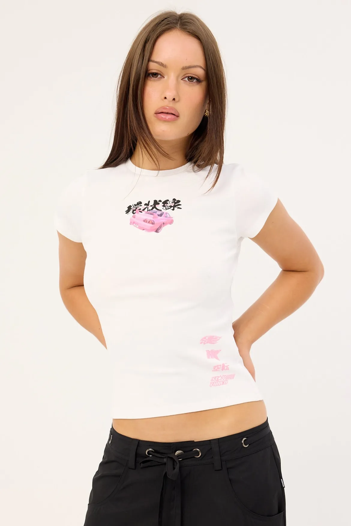 Route 1 Baby Tee White