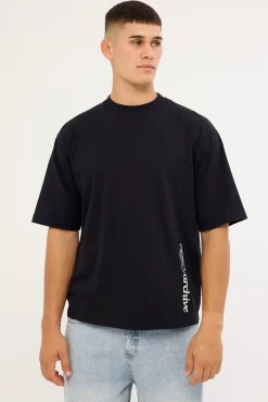 Routine Organic Boxy Tee Off Black
