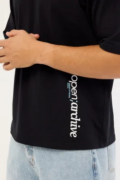 Routine Organic Boxy Tee Off Black