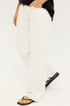 Rowie Wide Leg Jean Ageless White Denim