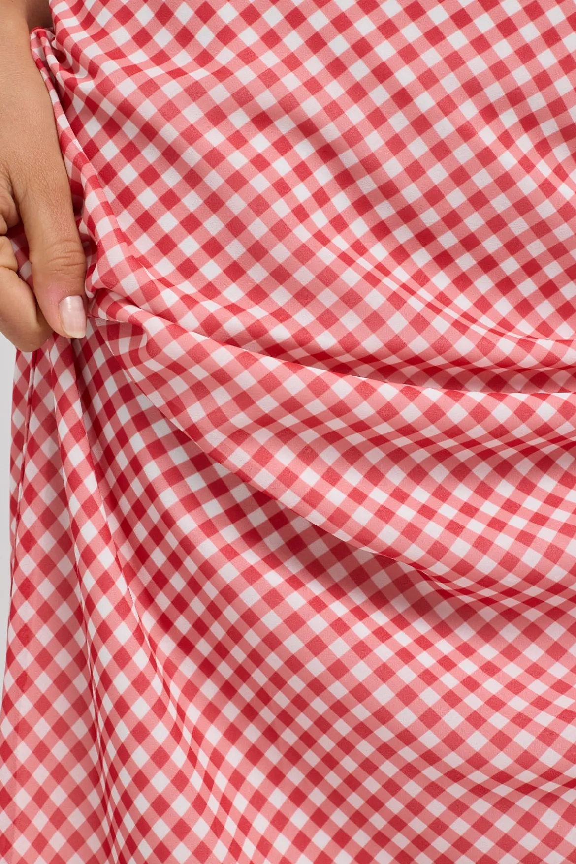 Ruby Frill Midi Dress Red Gingham