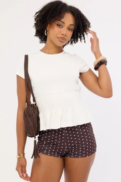 Ruched Baby Tee White