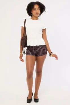 Ruched Baby Tee White