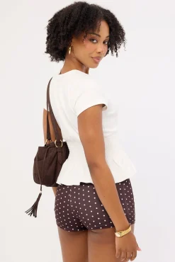 Ruched Baby Tee White