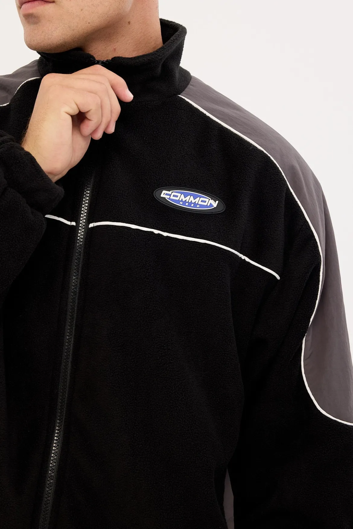 Rule Polar Fleece Panel Jacket Off Black