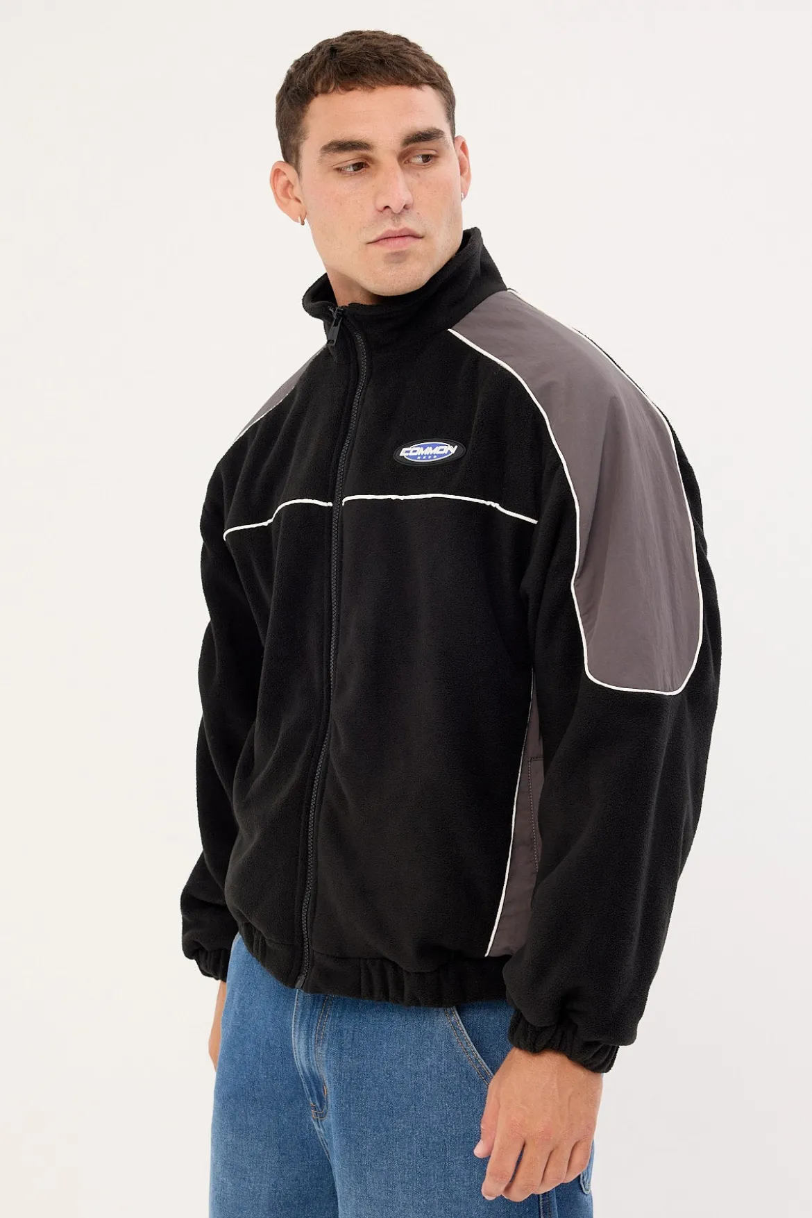 Rule Polar Fleece Panel Jacket Off Black
