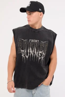 Runner Tattoo Muscle Washed Black