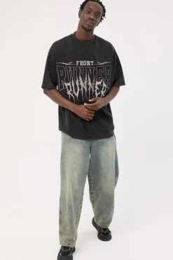 Runner Tattoo Tee Washed Black