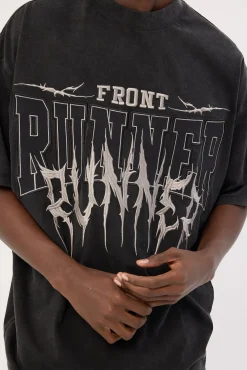 Runner Tattoo Tee Washed Black