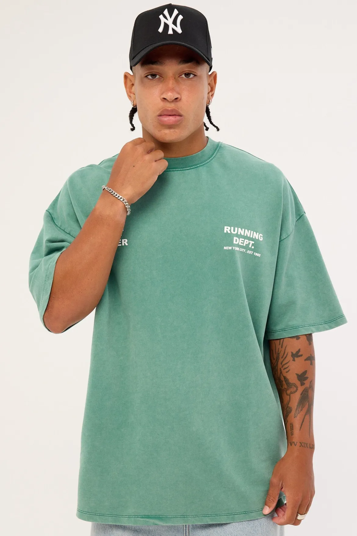 Running Dept Tee Emerald Green Wash