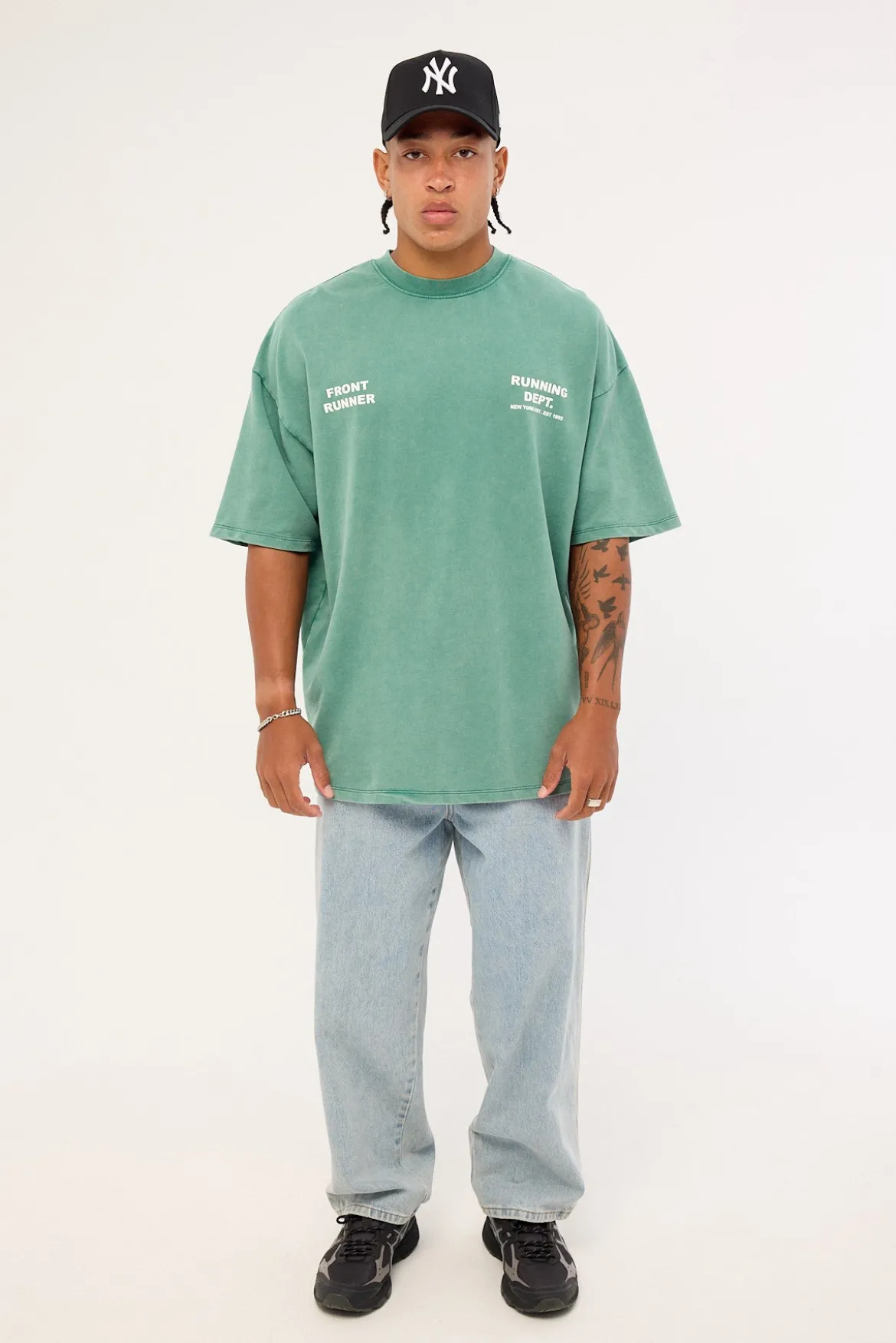 Running Dept Tee Emerald Green Wash