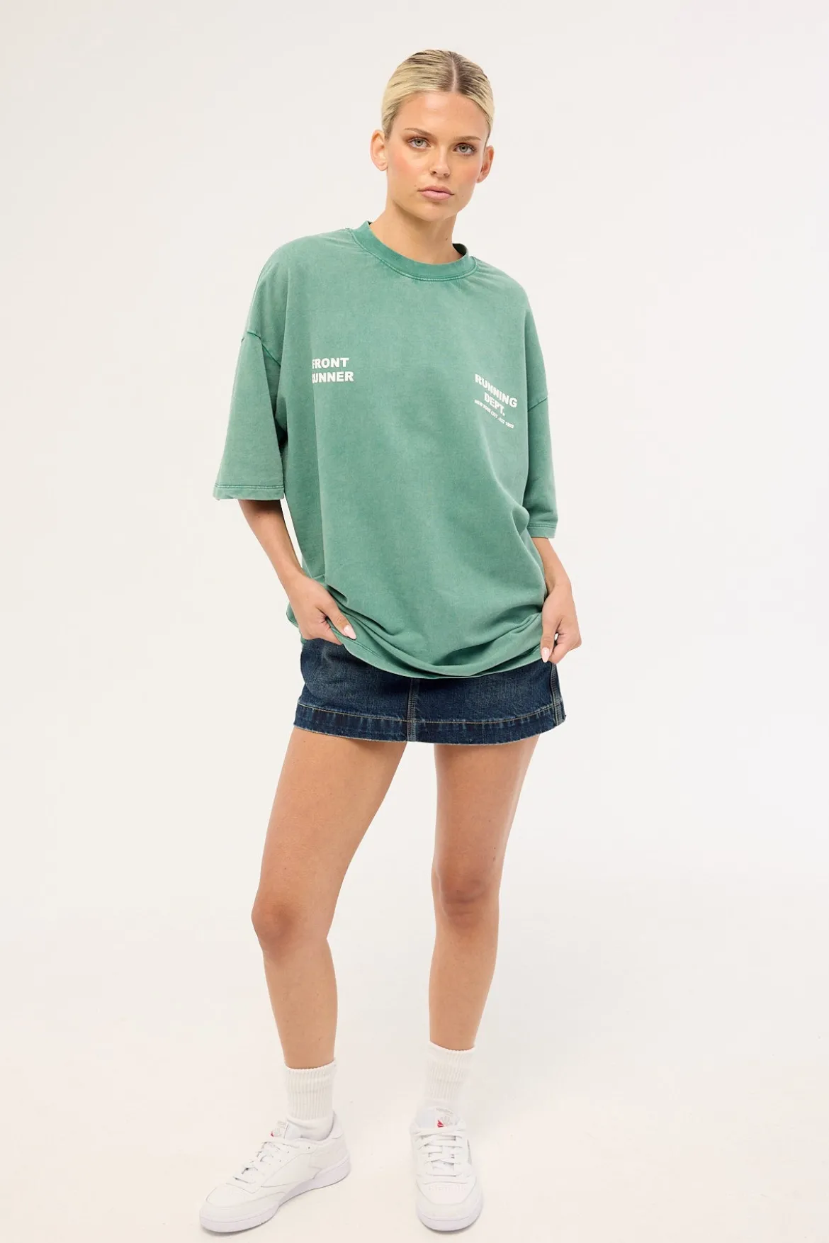 Running Dept Tee Emerald Green Wash