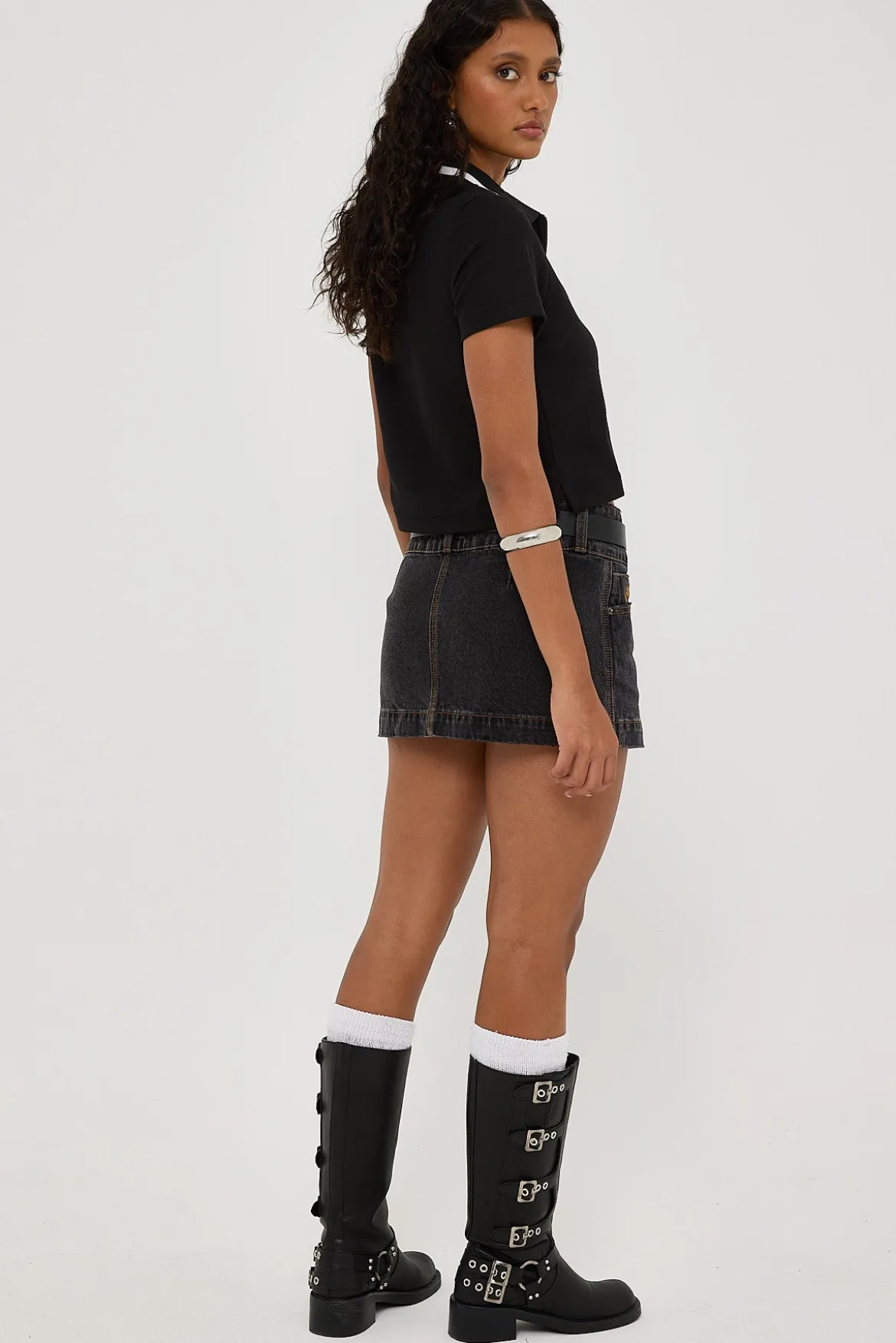 00s Micro Skirt Black Rinse