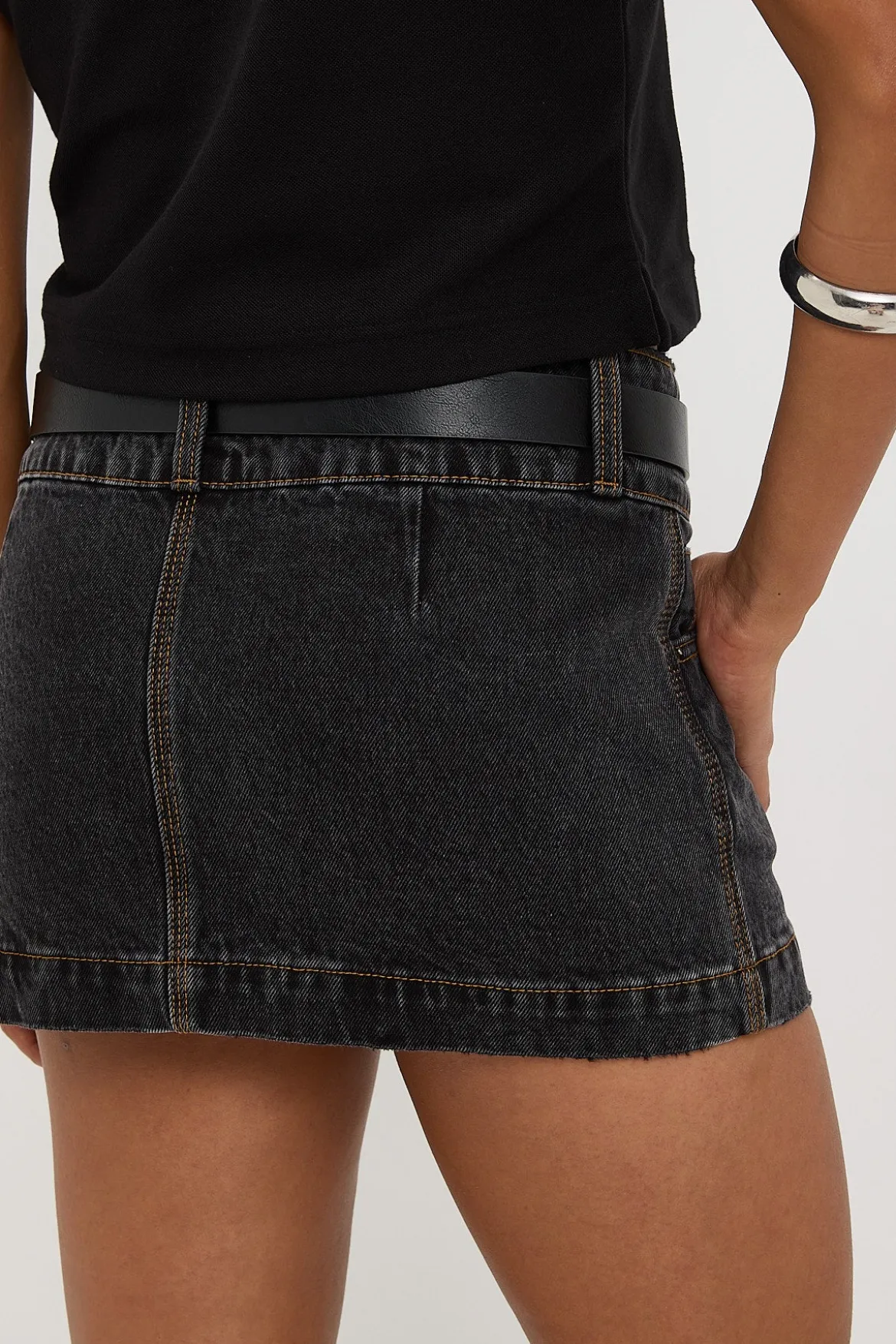 00s Micro Skirt Black Rinse