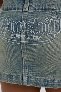 00s Micro Skirt Garbage Grime Blue