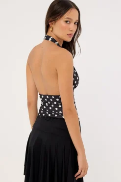 Safari Halter Noir Polka