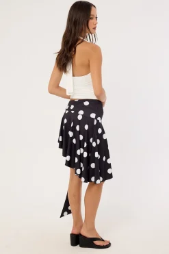Safari Midi Skirt Noir Polka