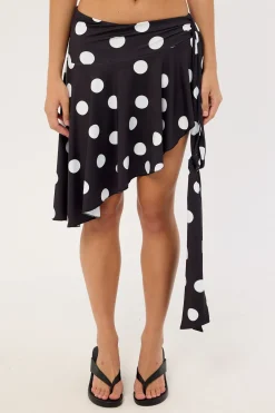 Safari Midi Skirt Noir Polka