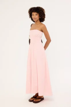 Saffron Strapless Maxi Dress Pink