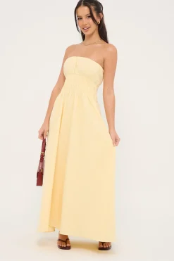 Saffron Strapless Maxi Dress Yellow