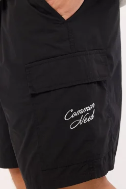 Sakura Cargo Elastic Waist Short Black