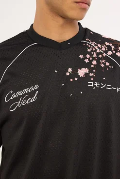 Sakura V Neck Jersey Off Black