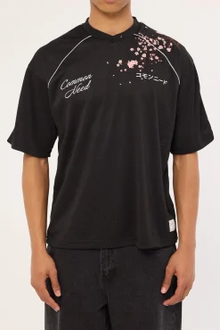 Sakura V Neck Jersey Off Black