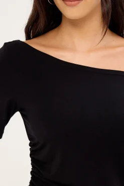 Sally Slouch Off Shoulder Dress Black