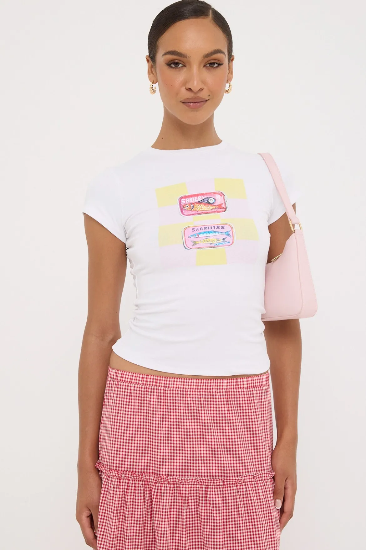 Salty Sardines Baby Tee White