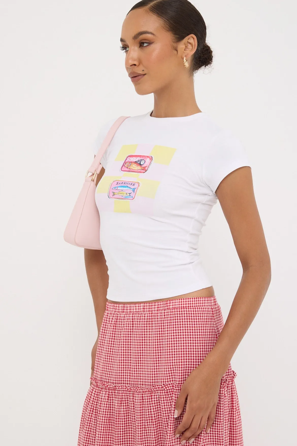 Salty Sardines Baby Tee White