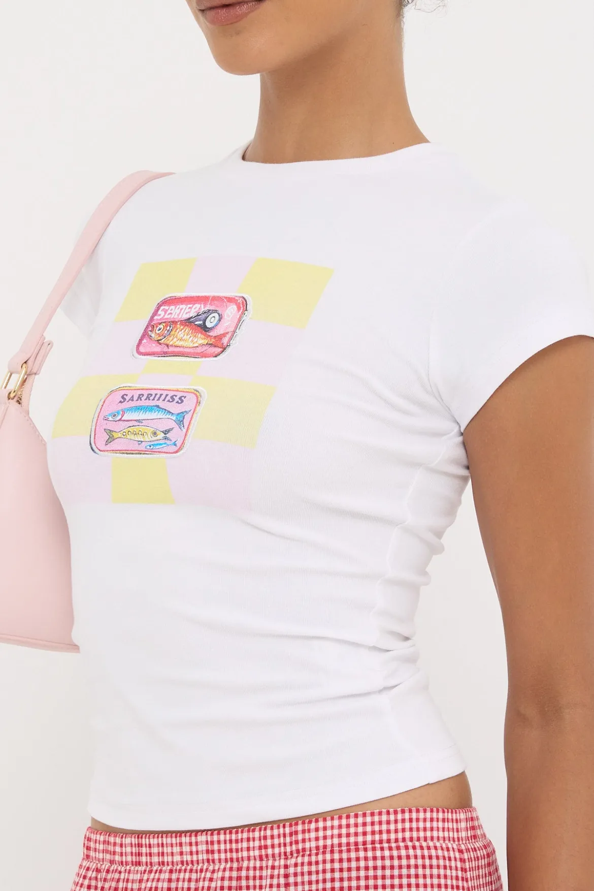 Salty Sardines Baby Tee White