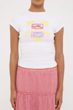 Salty Sardines Baby Tee White