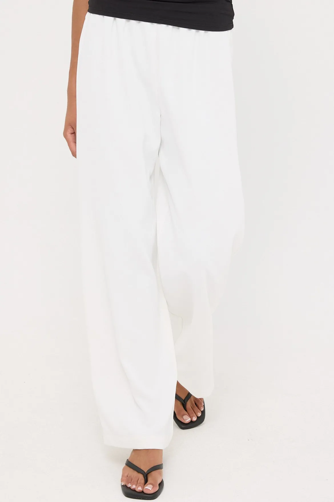 Sami Elasticated Mid Rise Pants Cream