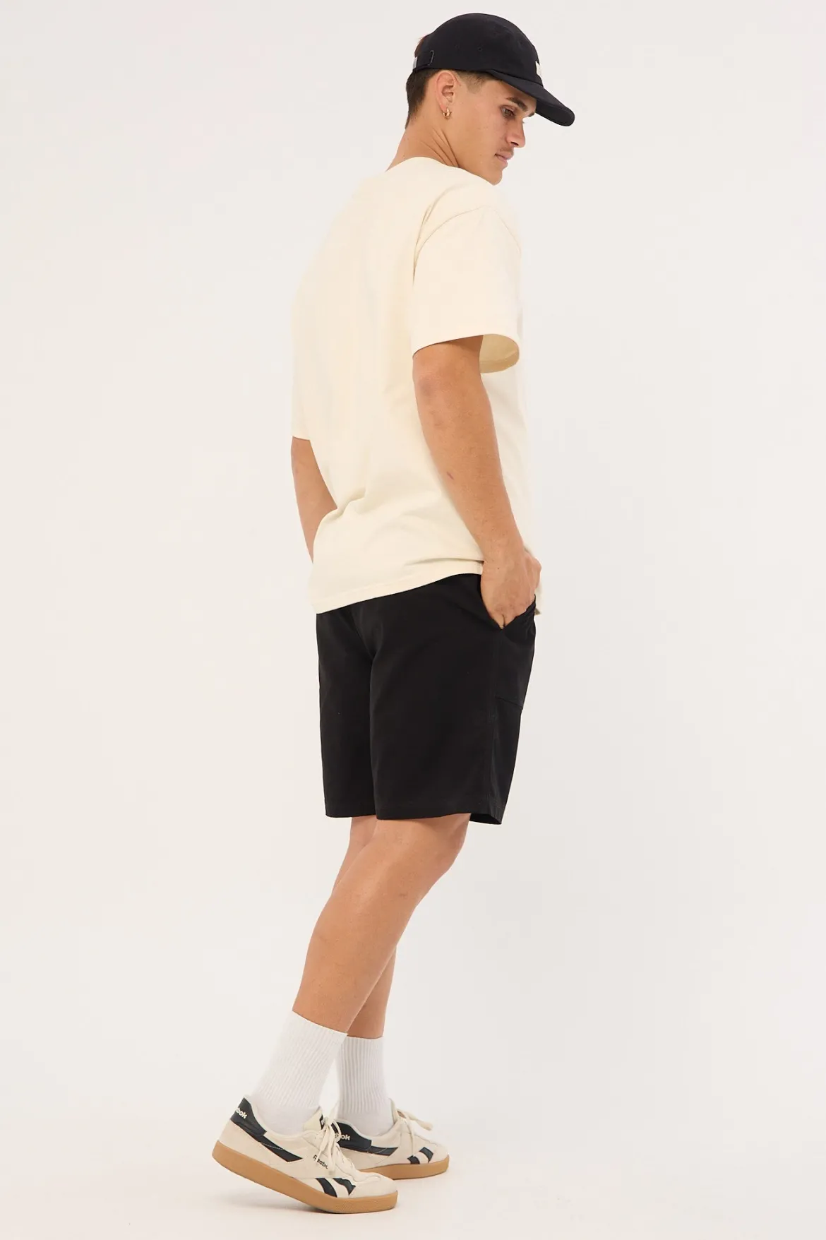 Sanctuary Organic Elastic Waist Cargo Short Black