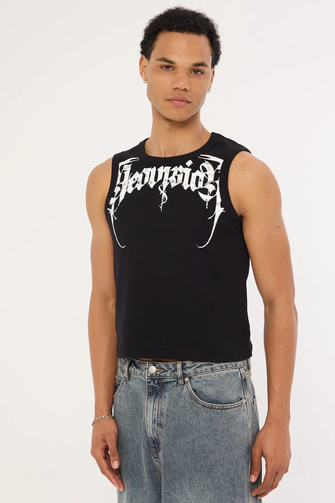 Sanctum Cropped Bound Singlet Tank Black