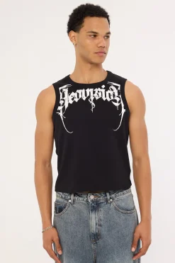 Sanctum Cropped Bound Singlet Tank Black