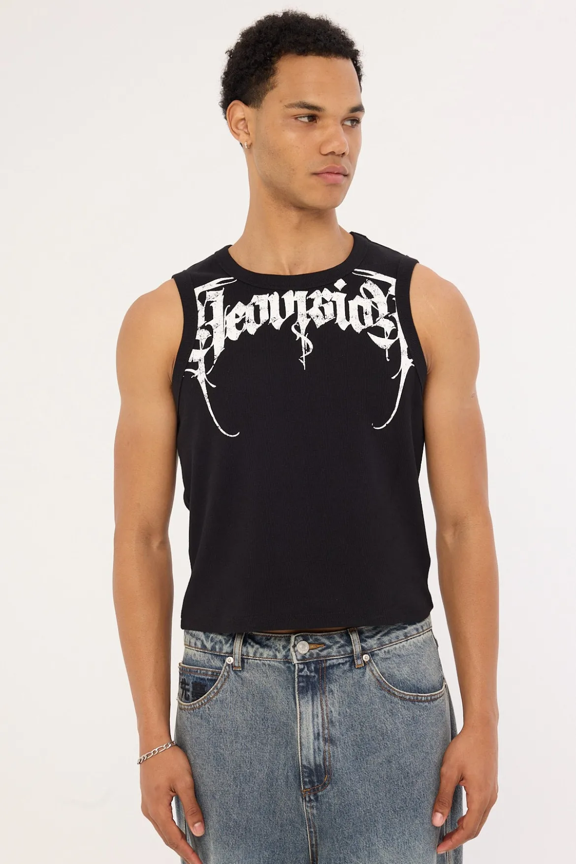 Sanctum Cropped Bound Singlet Tank Black