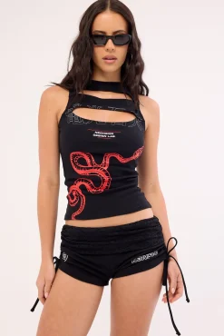 Sarpa Cut Out Tank Top Black