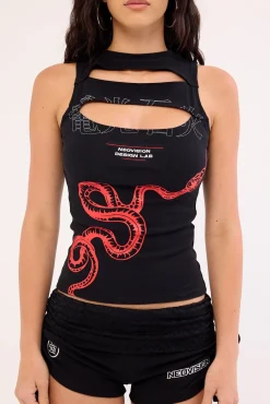 Sarpa Cut Out Tank Top Black