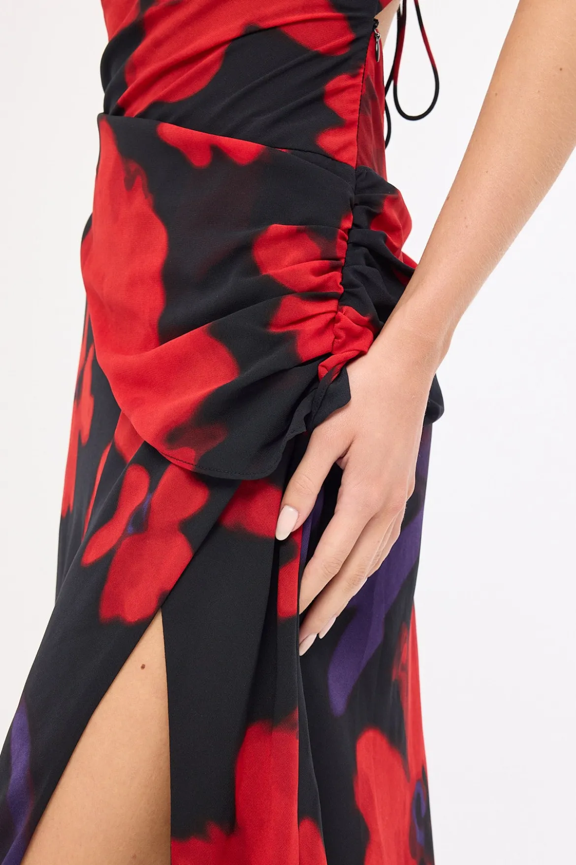 Saskia Chiffon Maxi Dress Black Print