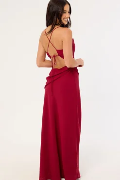Saskia Chiffon Maxi Dress Raspberry