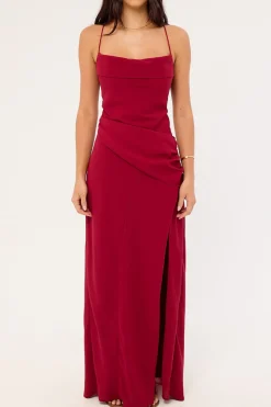 Saskia Chiffon Maxi Dress Raspberry
